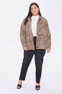 TAN/MULTI Plus Size Leopard Print Jacket, image 4