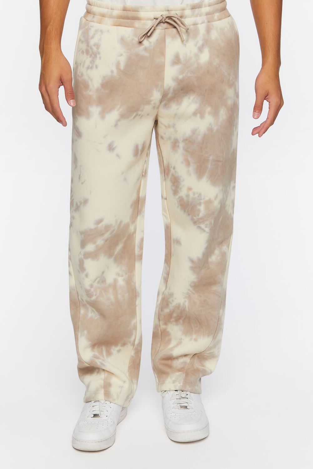 TAUPE/CREAM Tie-Dye Fleece Sweatpants, image 2