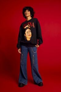 BLACK/MULTI Selena Graphic Fleece Pullover, image 5