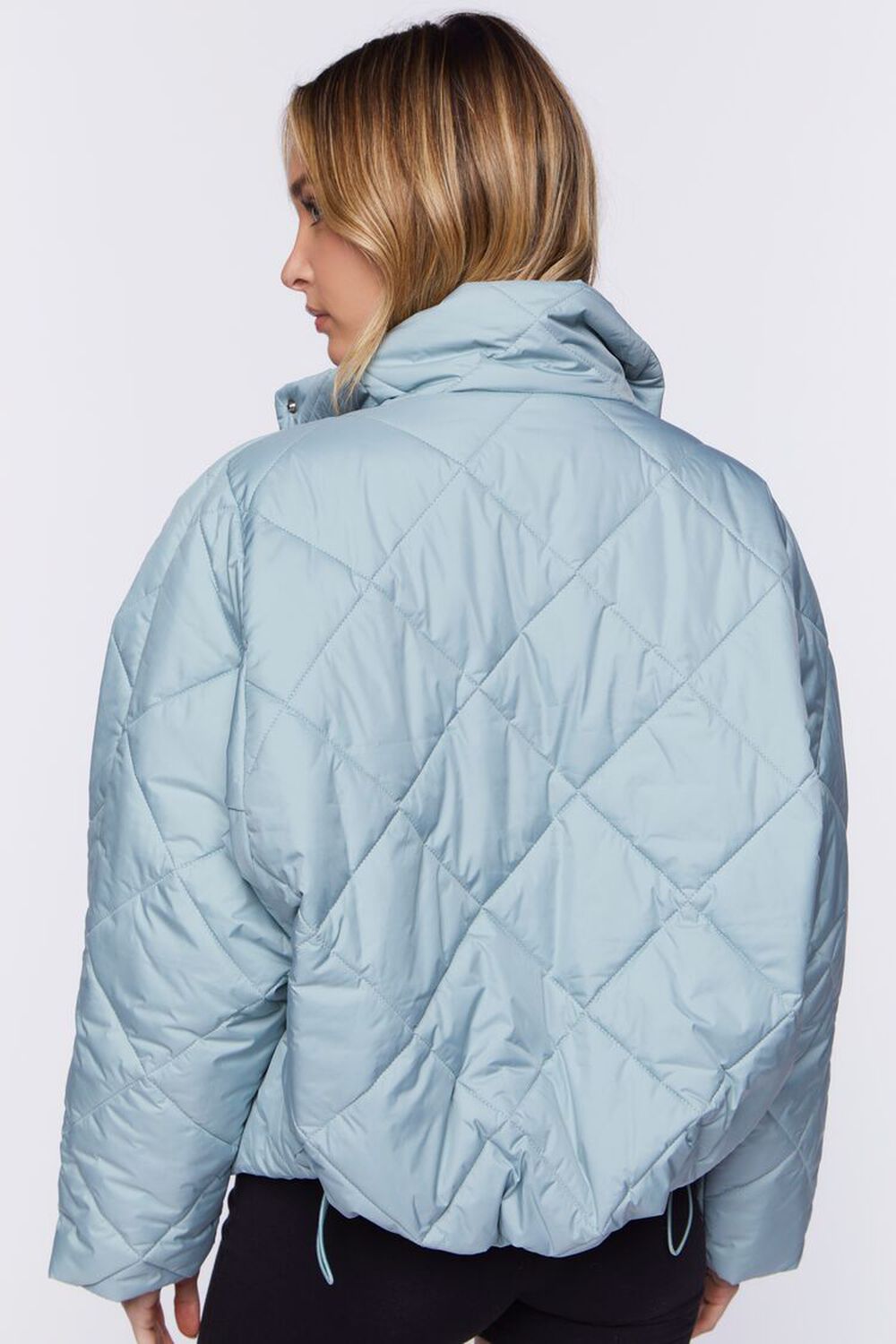 SEAFOAM Quilted Toggle-Drawstring Puffer Jacket, image 3