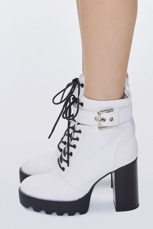 WHITE Buckled Ankle-Strap Booties, image 2