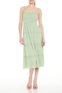 SAGE Tiered Self-Tie Cami Midi Dress, image 1