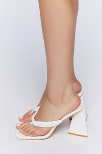 WHITE Braided Thong Heels, image 2