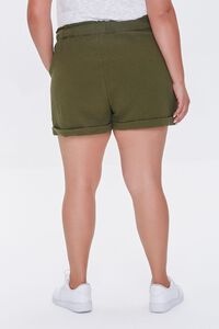 OLIVE Plus Size Textured Drawstring Shorts, image 4