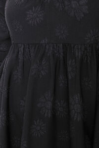 BLACK Floral Jacquard Mini Dress, image 5