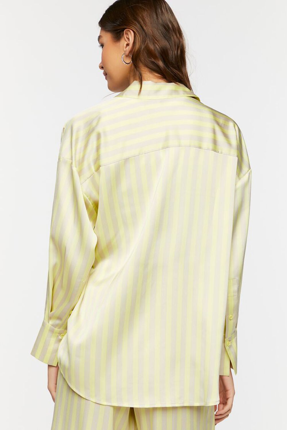 Oversized Satin Striped Shirt, image 3