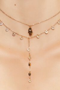 GOLD Hamsa Hand Necklace Set, image 2