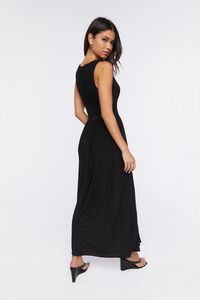 BLACK Plunging Slit Maxi Dress, image 3
