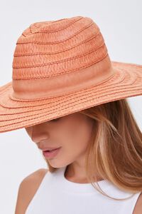 RUST/RUST Faux Straw Panama Hat, image 3