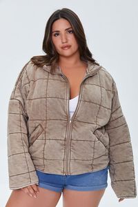 BROWN Plus Size Quilted Jacket, image 6