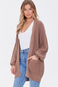 TAUPE Open-Front Cardigan Sweater, image 1