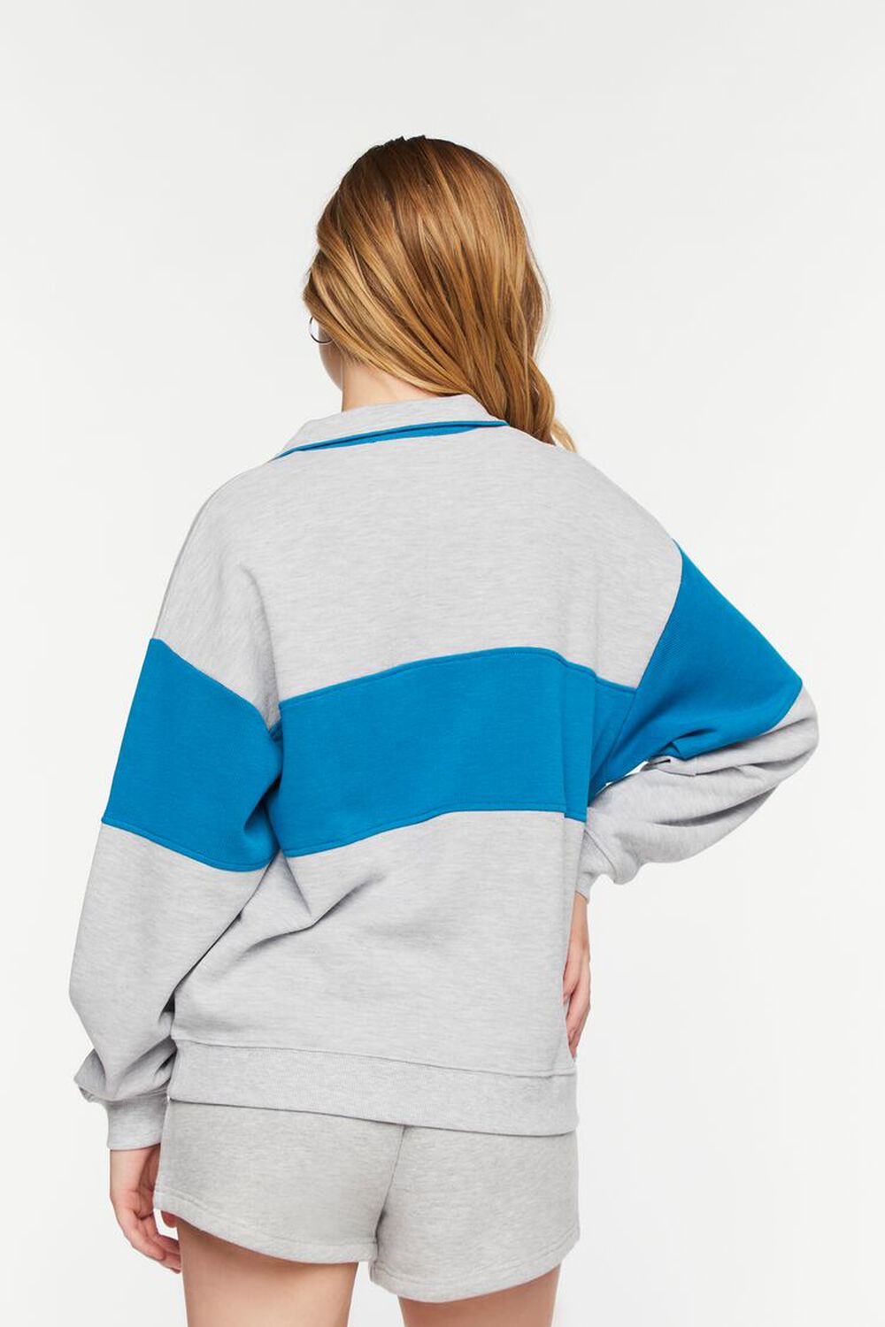 HEATHER GREY/BLUE New York Heathered Graphic Pullover, image 3