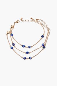 GOLD/BLUE Evil Eye Charm Bracelet Set, image 3