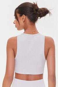 SILVER Ribbed Knit Cropped Tank Top, image 3