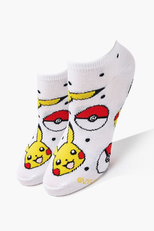 WHITE/MULTI Pikachu Ankle Socks, image 2
