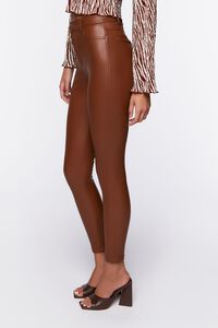 BROWN Faux Leather Skinny Pants, image 3