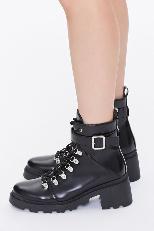BLACK Lace-Up Ankle-Strap Booties, image 2