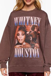 BROWN/MULTI Oversized Whitney Houston Graphic Pullover, image 5