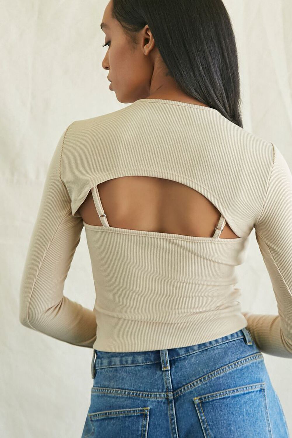 SAND Super Cropped Rib-Knit Top, image 3