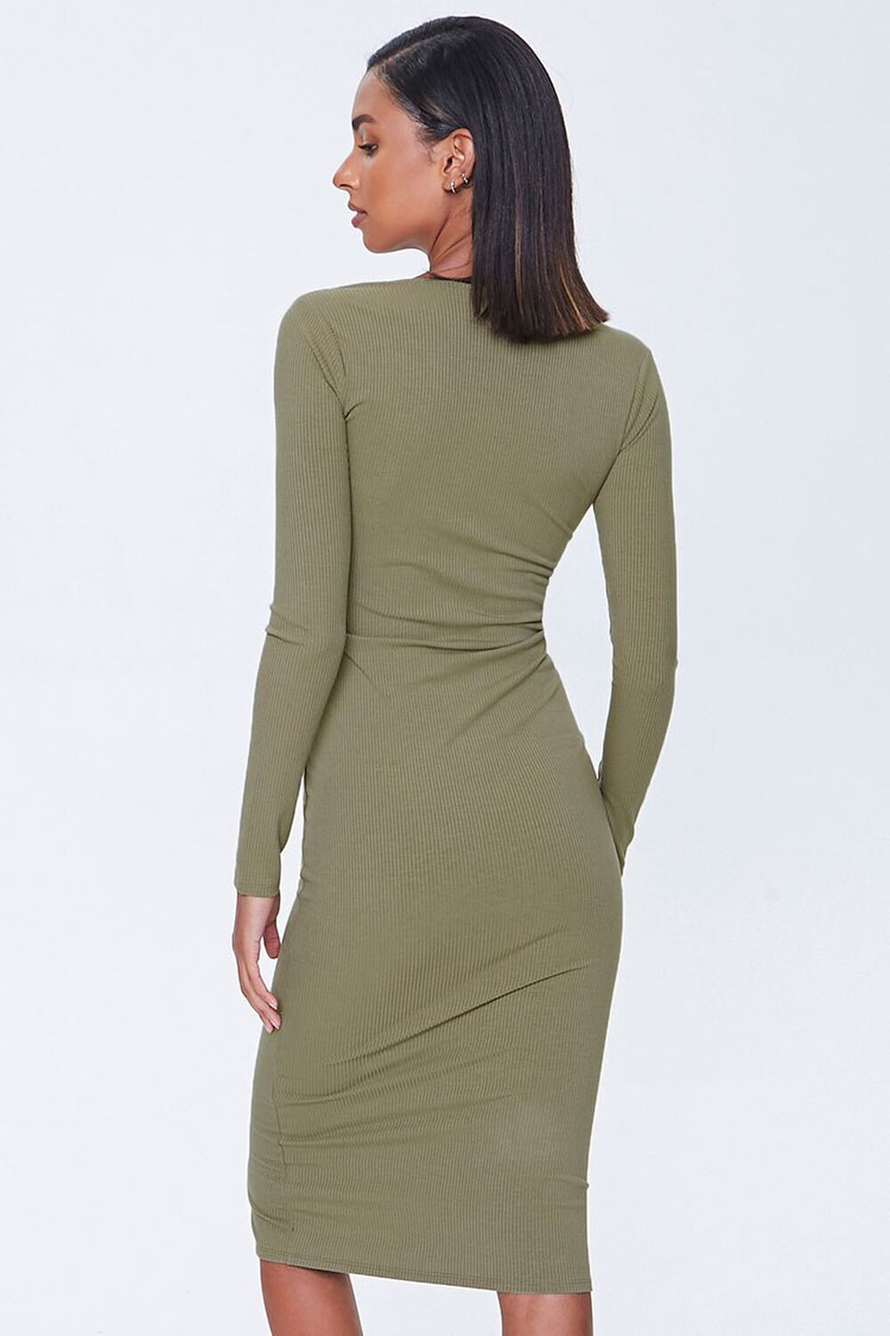 OLIVE Button-Front Midi Dress, image 3