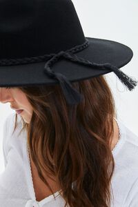 BLACK Braided Tassel-Trim Cowboy Hat, image 3