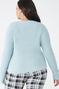 LIGHT BLUE Plus Size Fuzzy Sweater, image 3