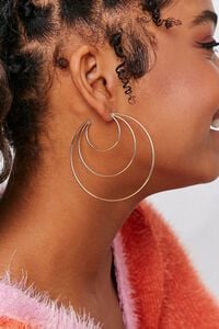 GOLD Crescent Cutout Hoop Earrings, image 2