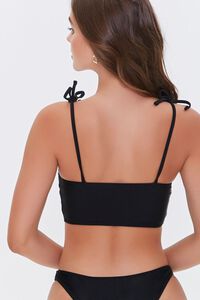 BLACK Self-Tie Bralette Bikini Top, image 3
