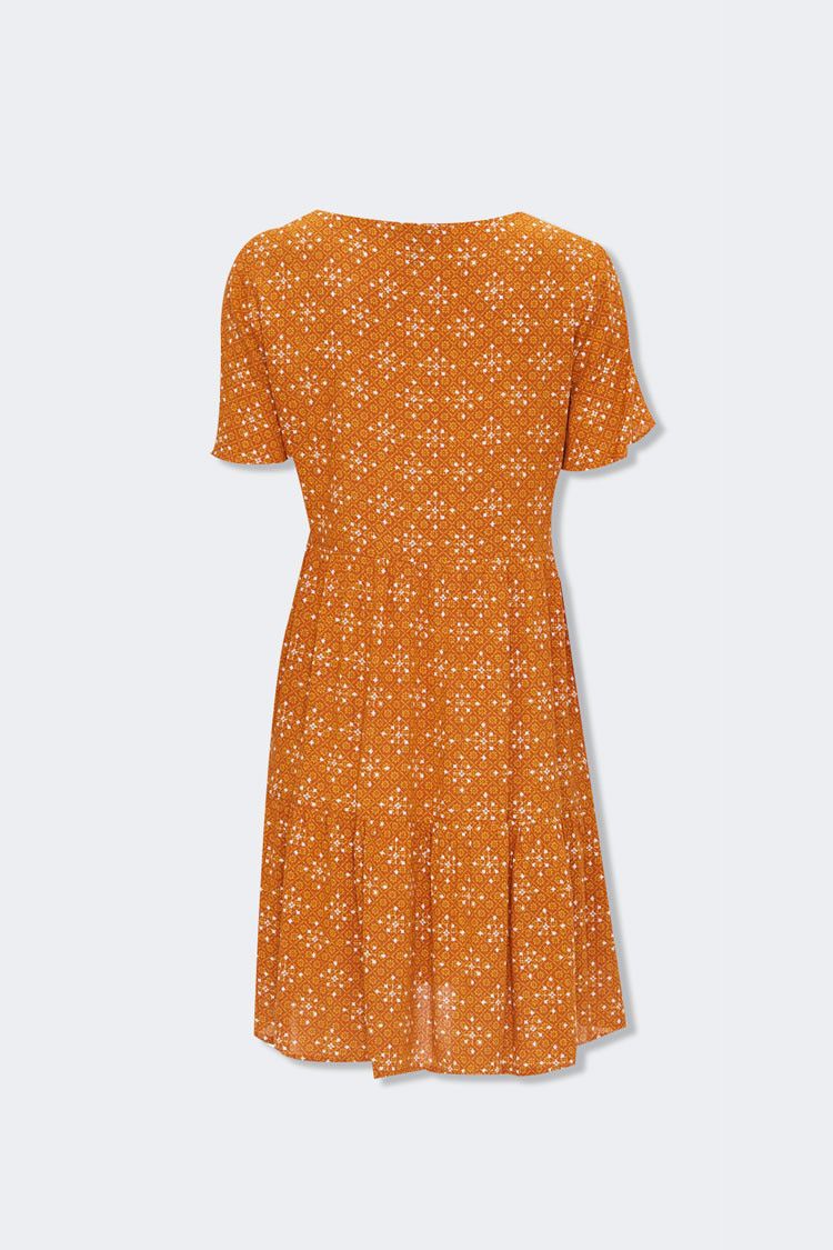 and orange dress