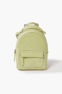 GREEN Faux Croc Leather Backpack, image 1