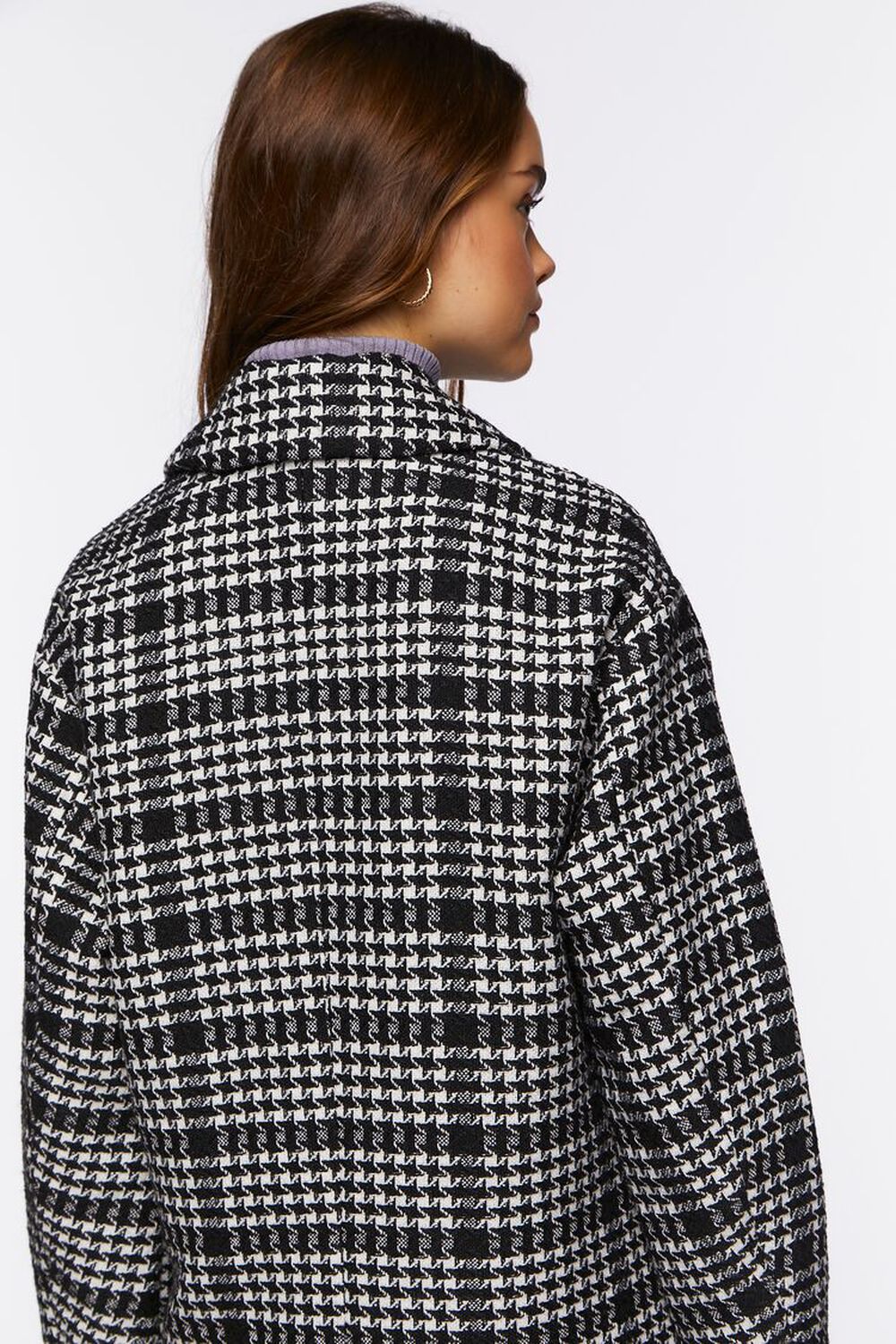 BLACK/WHITE Houndstooth Button-Front Coat, image 3