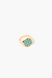 GOLD/GREEN Checkered Cocktail Ring, image 4
