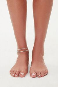 SILVER Snake & Twisted Chain Anklet Set, image 2