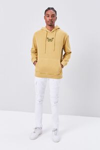 TAUPE/YELLOW Butterfly Embroidered Graphic Hoodie, image 4
