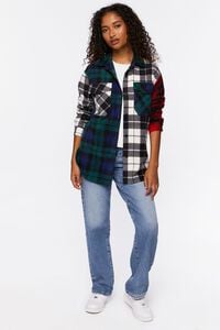 BLUE/MULTI Reworked Mixed Plaid Flannel Shirt, image 4