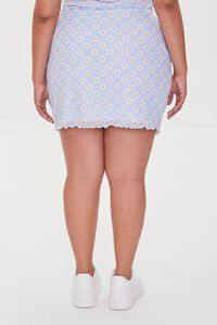SKY BLUE/MULTI Plus Size Floral Print Mini Skirt, image 4