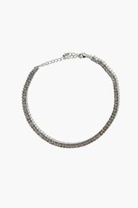 CLEAR/SILVER Faux Gem Chain Necklace, image 1