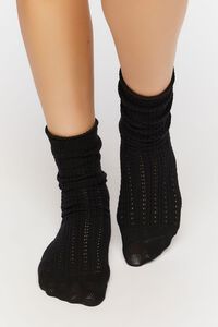 Pointelle Knit Crew Socks, image 5