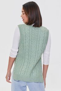 SAGE Cable Knit Slit Sweater Vest, image 4