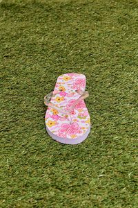 PINK/WHITE Barbie™ Floral Print Flip Flops, image 2
