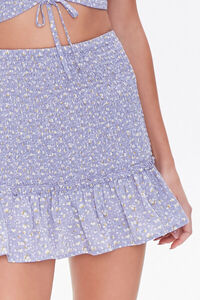 BLUE/MULTI Floral Smocked Mini Skirt, image 5
