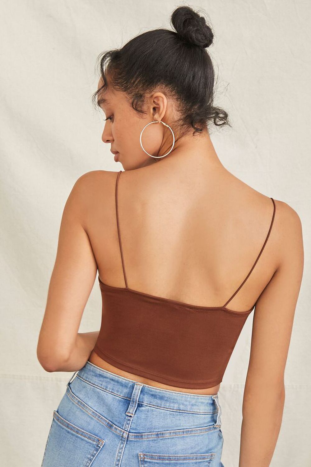 BROWN Cord-Strap Cropped Cami, image 3