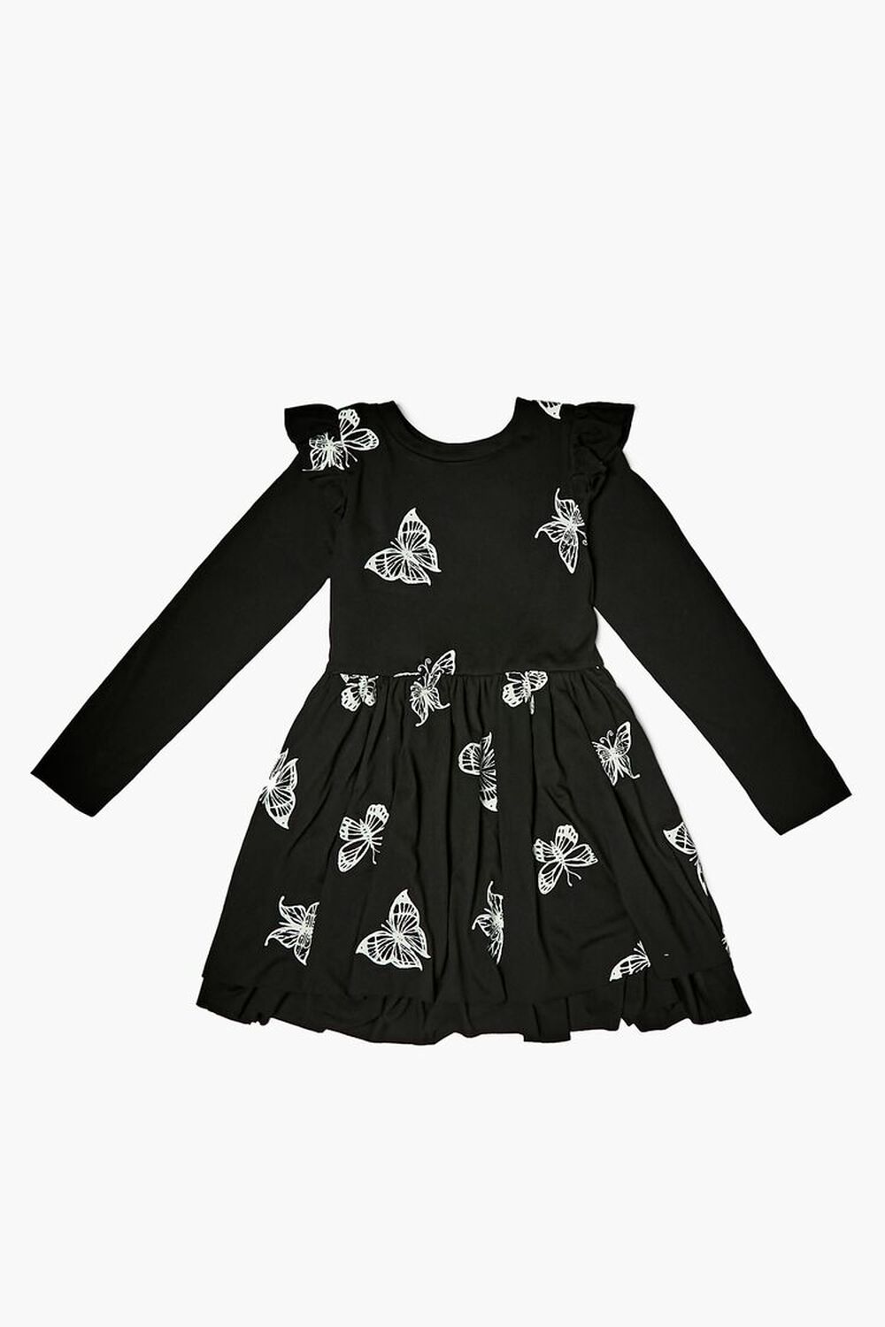 BLACK/WHITE Girls Butterfly Print Dress (Kids), image 1