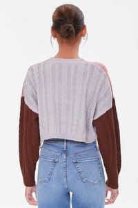 MAUVE/MULTI Colorblock Cropped Sweater, image 3