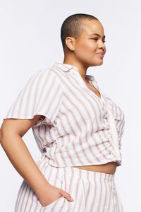 Plus Size Striped Ruched Shirt, image 2
