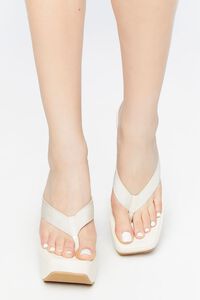 NUDE Faux Leather Platform Thong Wedges, image 4