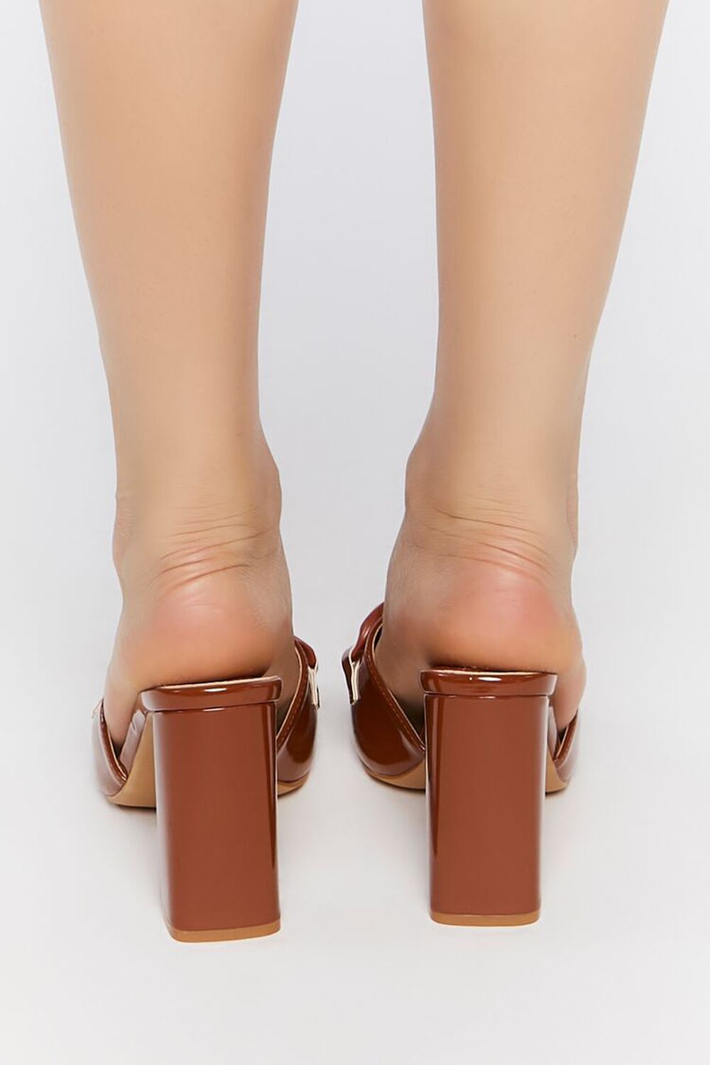 BROWN Open-Toe Chain Heels, image 3
