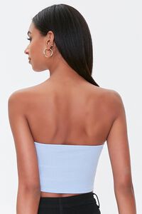 LIGHT BLUE Ruched Drawstring Tube Top, image 3