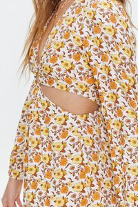 IVORY/MULTI Floral Print Cutout Mini Dress, image 5