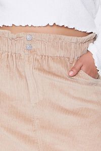 BEIGE Plus Size Corduroy Mini Skirt, image 4